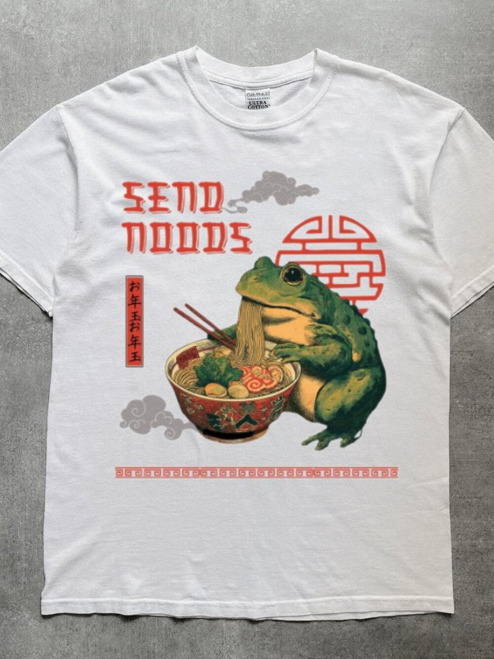 Vintage Frog Eat Noodles T-shirt
